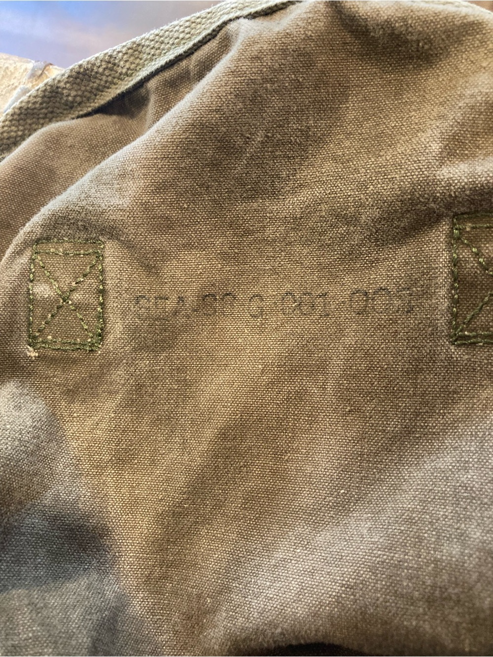 1988 US Military Fabric Shoulder Bag Olive Drab Army Stencil - Picture 11 of 16